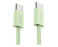 Hama Kabel ładujący USB-C-USB-C nylonowy 1m zielony - 1331324 - zdjęcie 2